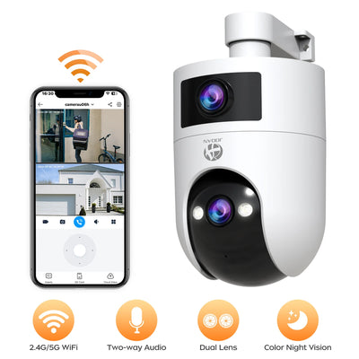 JOOAN 4K 6MP HD  PTZ Camera Outdoor Dual Lens Dual Screen AI Tracking 5G WIFI IP Camera Security CCTV Video Surveillance Cameras - Smarsty