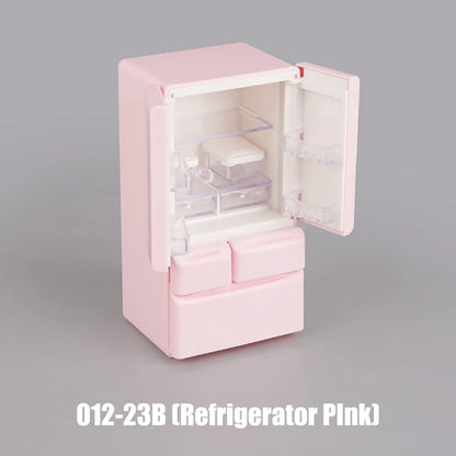 Dollhouse Furniture Kitchen Play Set Miniature Refrigerator 1:12 Mini Food Living Room Sofa Set Pretend Play Accessores Toy by Smarsty