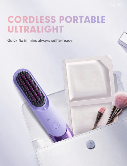 Professional Mini Straightener Brush with Negative Ions - Smarsty