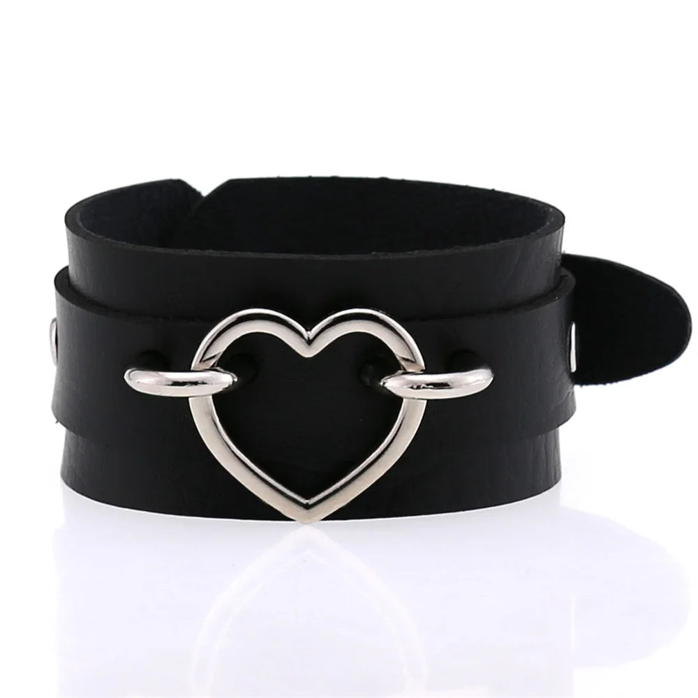 Unisex PU Leather Punk Bracelet With Spikes And Skull - Smarsty