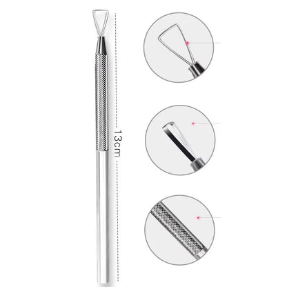 Stainless Steel Cuticle Remover Set for Manicure and Pedicure - Smarsty