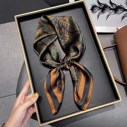 Luxury Women Silk Leopard Print Scarf Soft Satin Wrap - Smarsty
