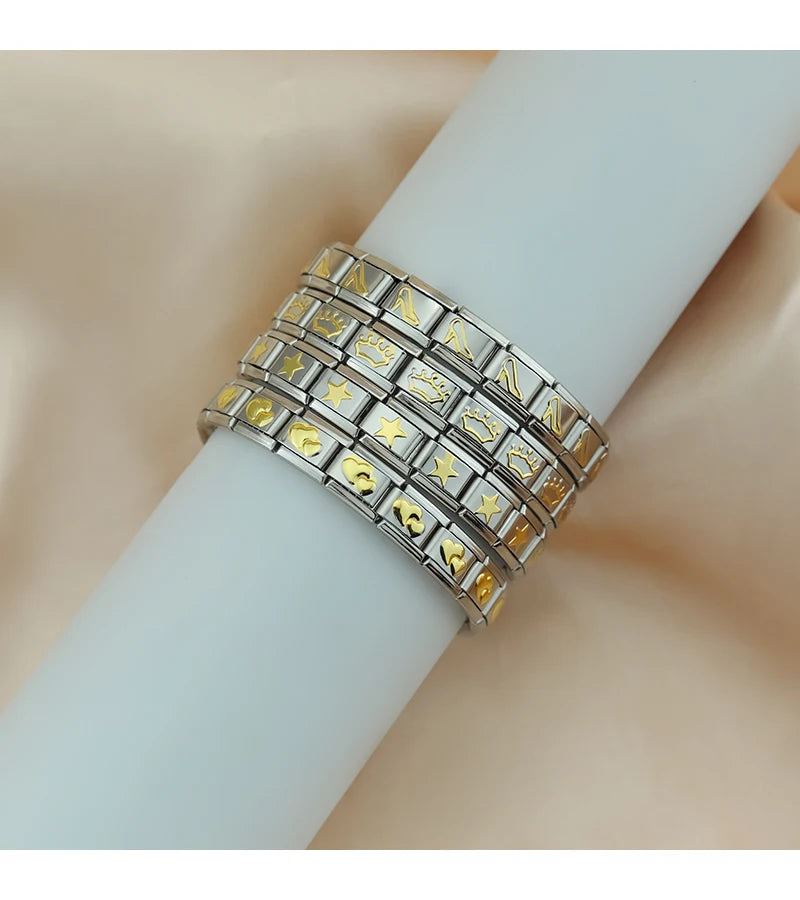 Womens Stainless Steel Charm Bracelet Elastic Fashion Bangle - Smarsty