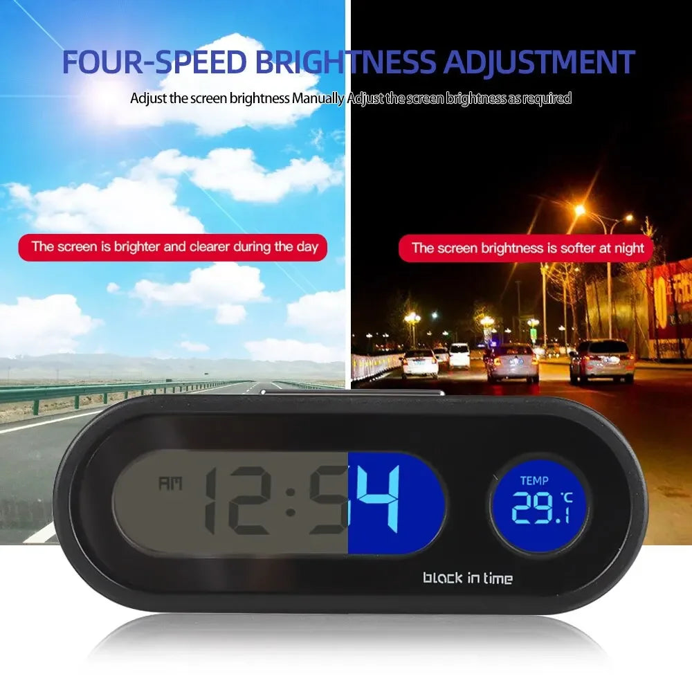 Car Dashboard Clock With Digital Thermometer And Display - Smarsty