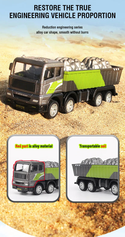 1/50 Model Car Bulldozer Truck Excavator Crane Forklift Construction Engineering Vehicle Toys for Boys Children Educational Toys by Smarsty