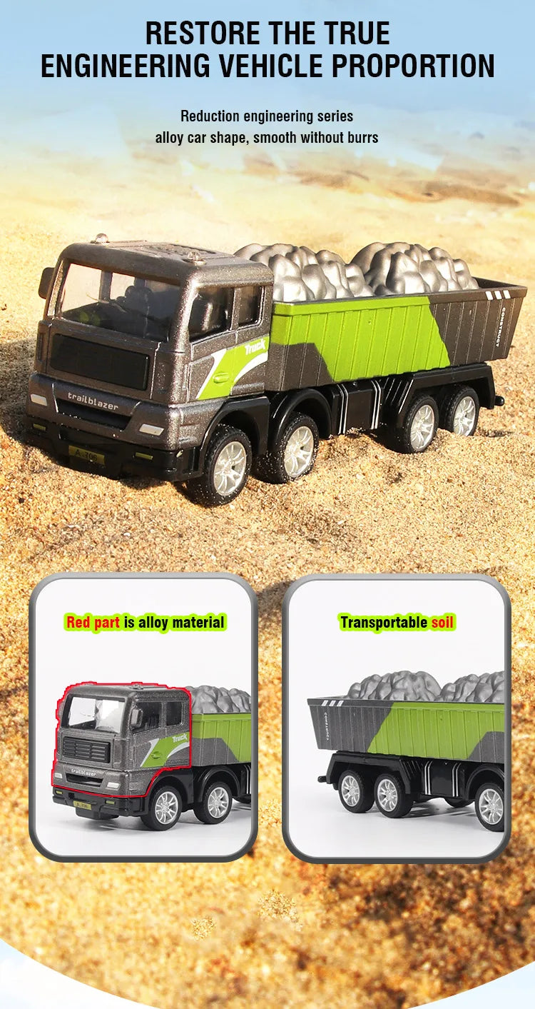 1/50 Model Car Bulldozer Truck Excavator Crane Forklift Construction Engineering Vehicle Toys for Boys Children Educational Toys by Smarsty