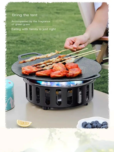 19800W 7-Core High-Power Camping Stove - Windproof Portable Gas Burner with Electronic Ignition for Hiking & Travel by Smarsty
