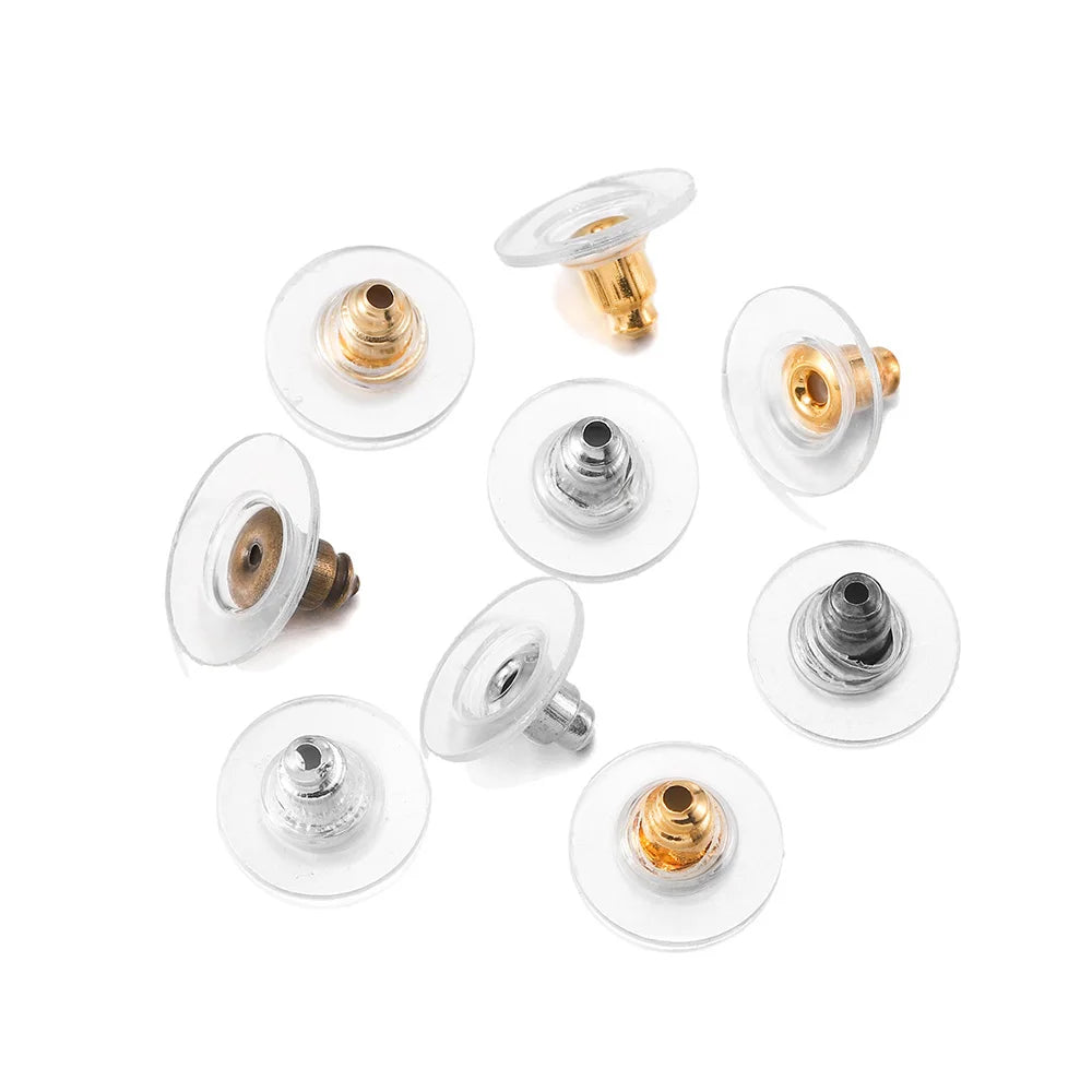 100Pcs Rubber Earring Backs Secure Silicone Stud Nuts - Smarsty