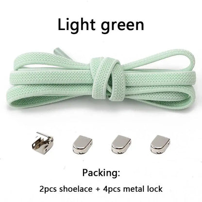 No tie Shoe laces Elastic laces Sneakers Flat Shoelaces without ties Quick Shoelace for Shoes Kids Adult One Size fits All Shoes - Smarsty