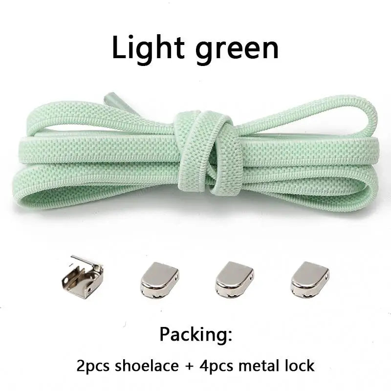 No tie Shoe laces Elastic laces Sneakers Flat Shoelaces without ties Quick Shoelace for Shoes Kids Adult One Size fits All Shoes - Smarsty