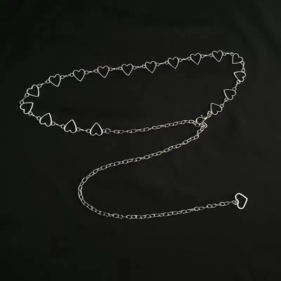 Women High Waist Metal Chain Belt with Crystals - Smarsty