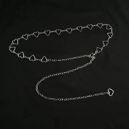 Women High Waist Metal Chain Belt with Crystals - Smarsty