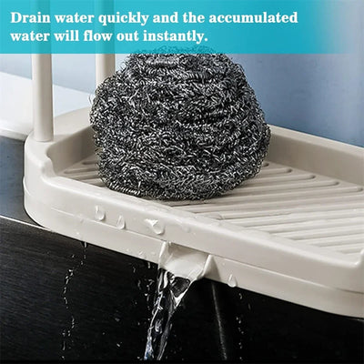 Kitchen Rag Drain Stand Kitchen Accessories Sink Drainage Shelf Sink Drain Storage Basket for Sponge Rag Wire Ball by Smarsty