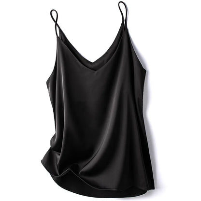 2024 Summer Camisole Slim Vest Sexy Women Sleeveless V-Neck Gray Tee Tank Tops Female Solid Black/White Korean Crop Tops Y2k