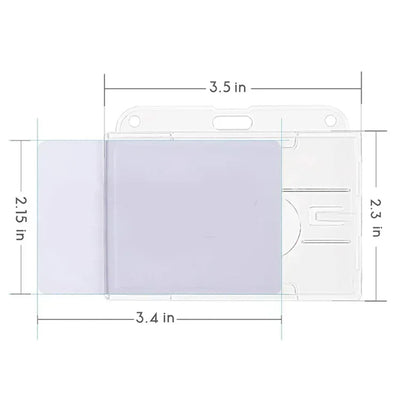 Transparent Cards Slots ID Tag Badge Holder with Badge Reel Cards Storage Organizer Employee Pass Work Card Case Sleeve - Smarsty