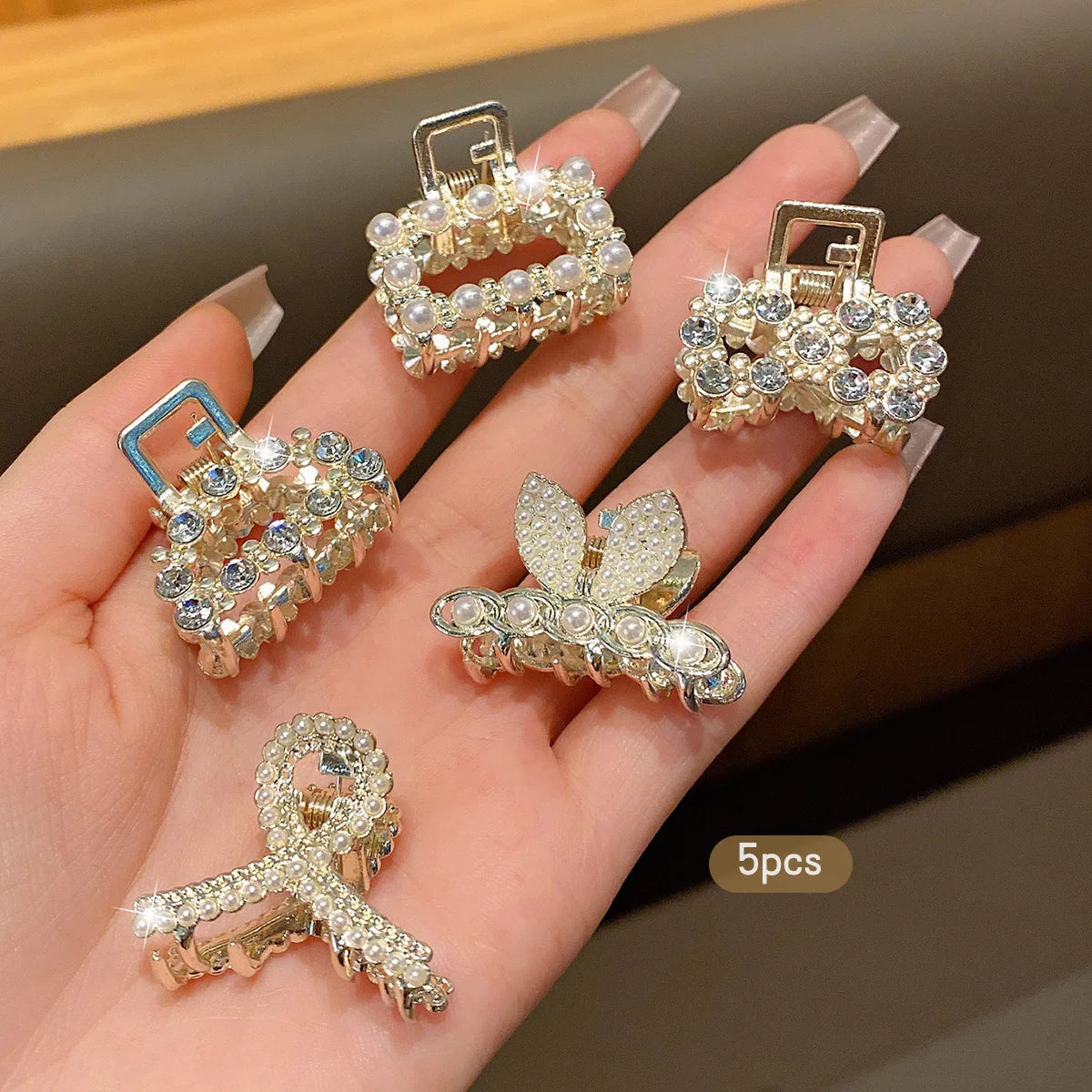 Fashionable Alloy Rhinestone Hair Clips for Women - Smarsty