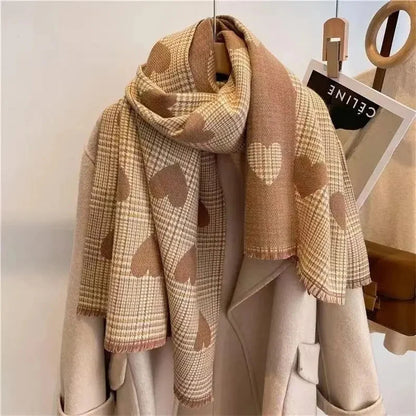 Double Side Cashmere Scarf Warm Thickened Winter Wrap - Smarsty