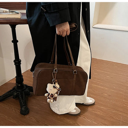 Casual Large Capacity Suede Shoulder Bag For Women Retro - Smarsty