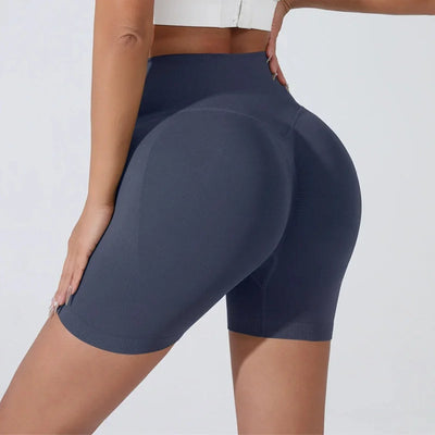 Peach Hip Lifting Sports Shorts Women High Waist Belly Slimming Running Training Quick-drying Trousers Tight Three-point Shorts - Smarsty