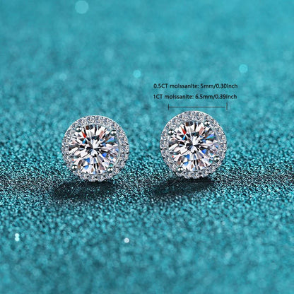 Sterling Silver Moissanite Stud Earrings 1 Carat Sparkle - Smarsty