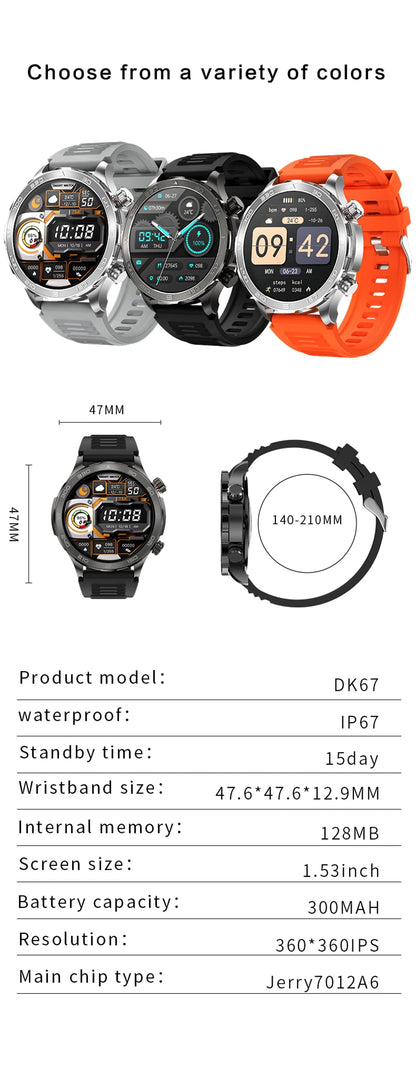 Bluetooth Call Smart Watch For Men With GPS Waterproof - Smarsty