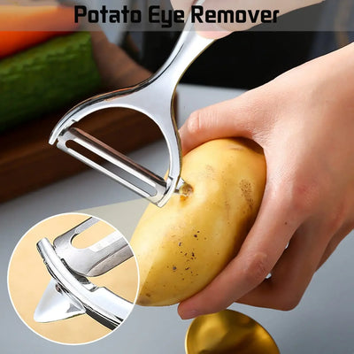 Stainless Steel Vegetable Peeler Potato Peeler Multifunctional Carrot Grater Fruit Tools Kitchen Accessories Gourmet Pelador Bar by Smarsty