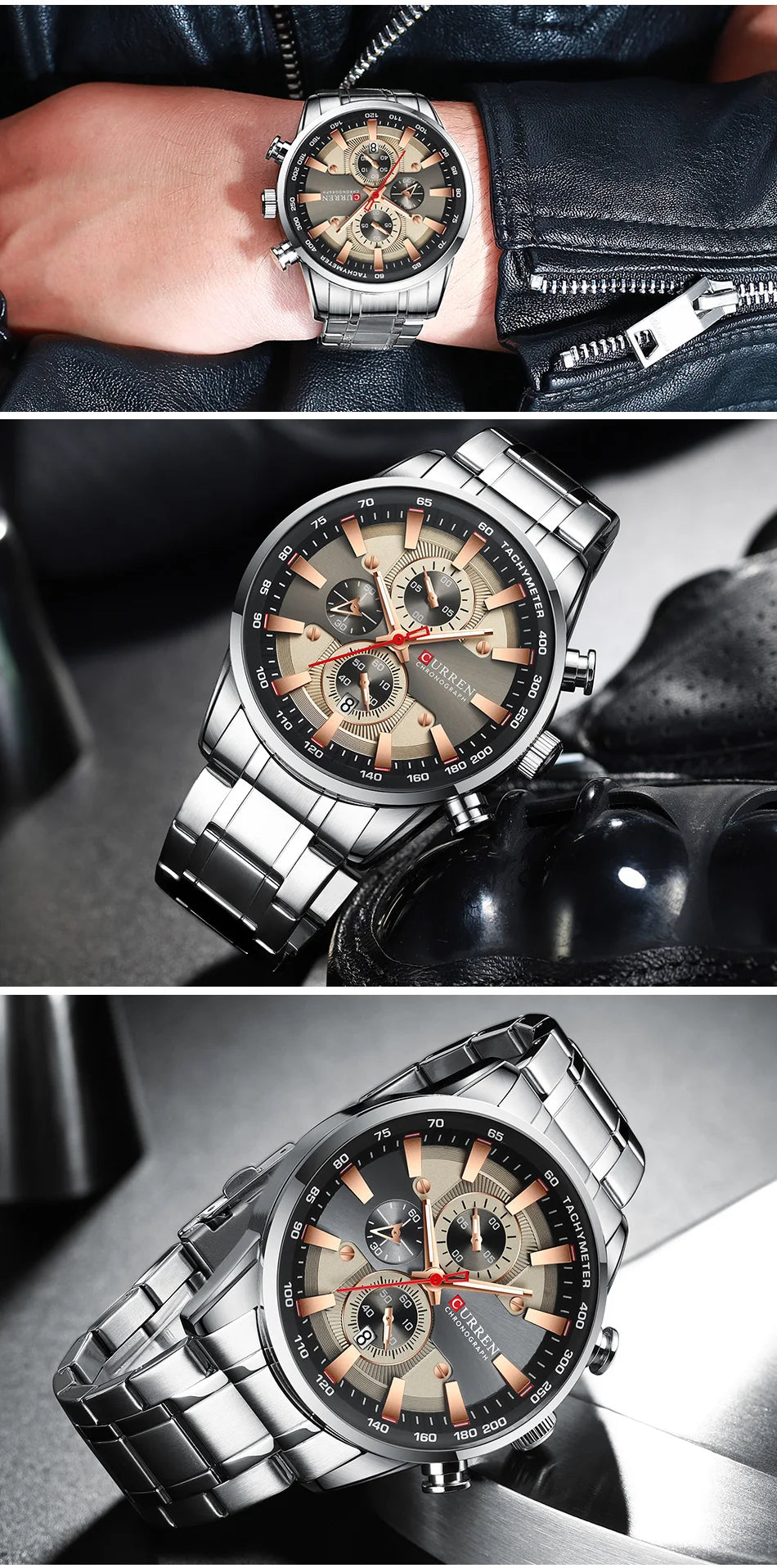 Luxury CURREN Quartz Men’s Watch Waterproof Sport Chronograph - Smarsty