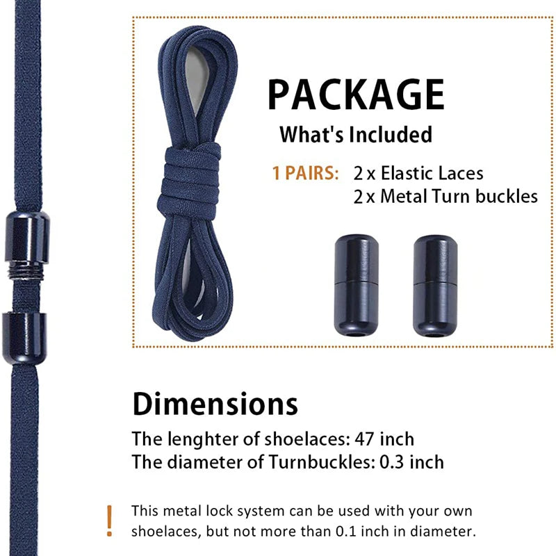 21 Colors No Tie Shoelaces Round Color Metal Lock Elastic Shoelace General For Children And Adults Sneakers Lazy Laces Unisex - Smarsty