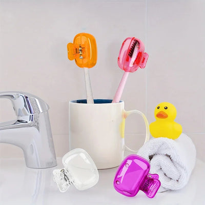 1PCS Travel Toothbrush Head Covers Toothbrush Protector Cap Brush Pod Case Protective Portable Plastic Clip For Household Travel - Smarsty