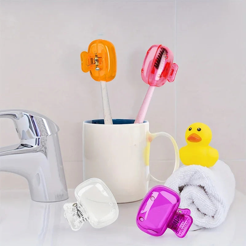 1PCS Travel Toothbrush Head Covers Toothbrush Protector Cap Brush Pod Case Protective Portable Plastic Clip For Household Travel - Smarsty