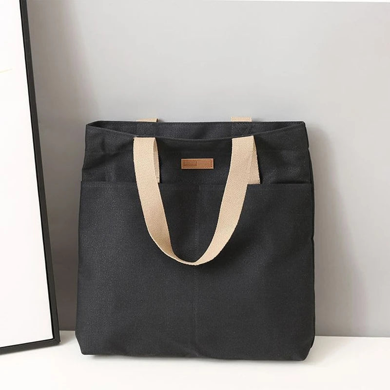 Women Canvas Tote Bag Large Capacity Reusable Shopping Bag - Smarsty