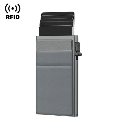 Rfid Credit Card Holder Men Thin Slim Mini Minimalist Wallets Luxury Metal Bank ID Cardholer Case Wallet for Men Carteras Choice - Smarsty