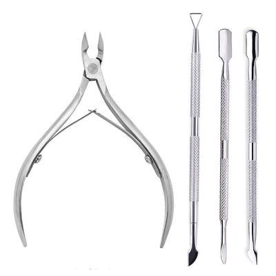 Professional Stainless Steel Nail Care Kit with Cuticle Scissors - Smarsty