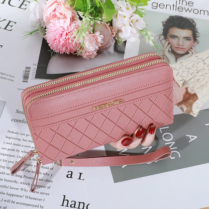 Long Women's Wallet Female Purses Tassel Coin Purse Card Holder Wallets Double Zipper Pu Leather Clutch Luxury Money Phone Bag - Smarsty