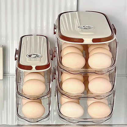 1PCS Home Refrigerator Egg Storage Box Automatic Rolling Eggs Holder Rack Egg Roller Organizer Kitchen Countertop Egg Shelf