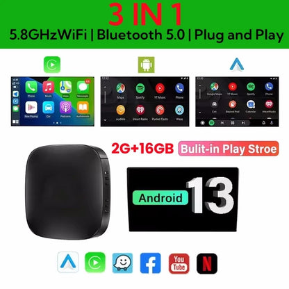 Plug And Play Wireless CarPlay Android Auto Adapter - Smarsty