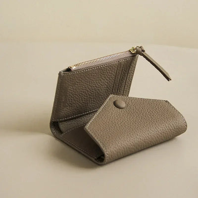 New PU Leather Small For Women Wallet Luxury Envelope Card Holder Brand Designer Multipurpose Zip Coin Cowhide Short Purse 2024 - Smarsty