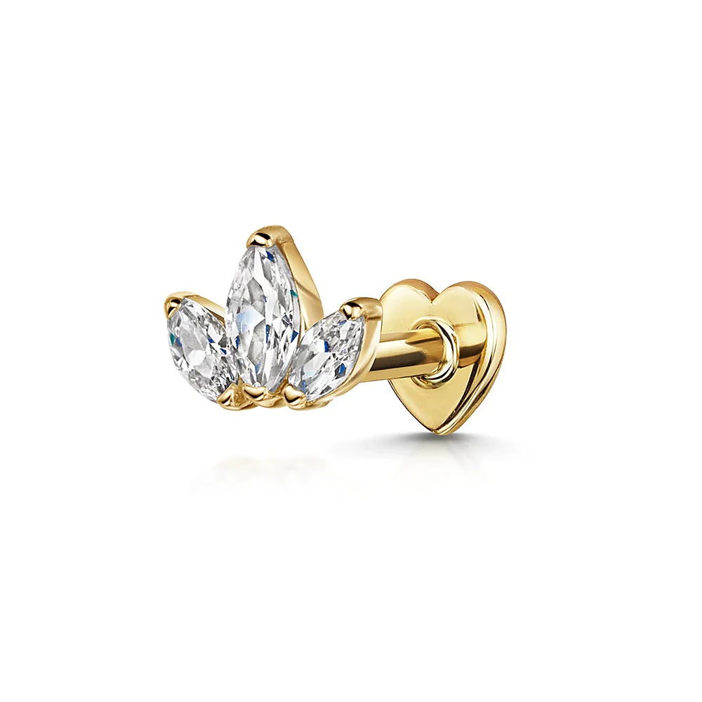Sterling Silver Heart Zircon Stud Earrings Elegant Gift - Smarsty