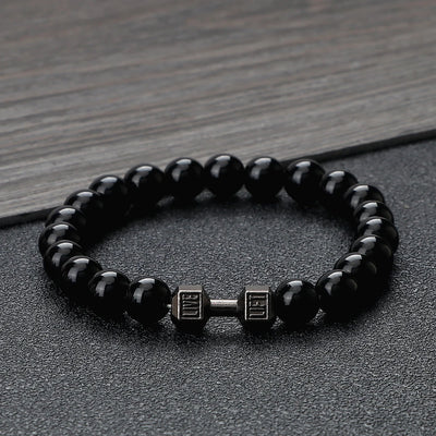 Natural Stone Dumbbell Bead Bracelet for Energy and Style - Smarsty