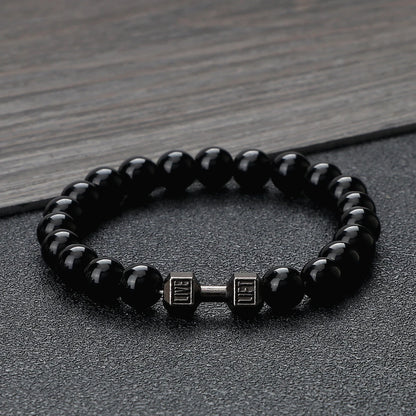 Natural Stone Dumbbell Bead Bracelet for Energy and Style - Smarsty