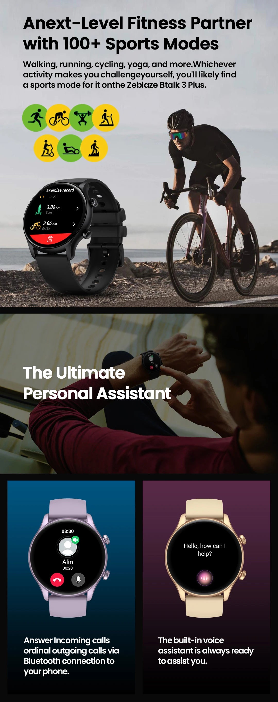 Zeblaze Btalk 3 Plus Smartwatch with Voice Calling - Smarsty
