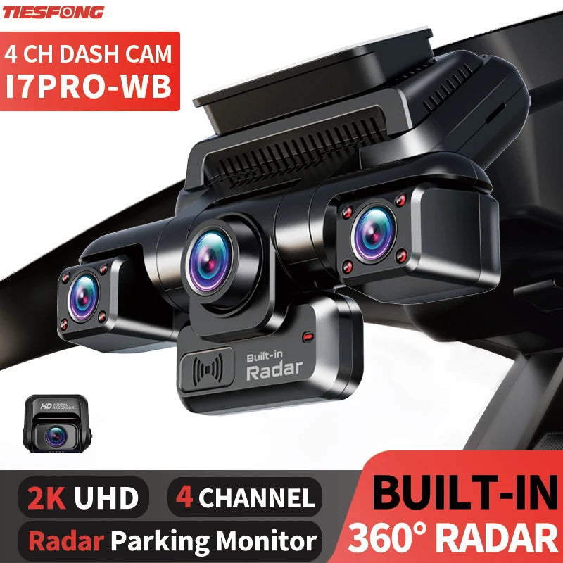 4 Channel GPS Dash Cam Front 4K Night Vision Parking - Smarsty