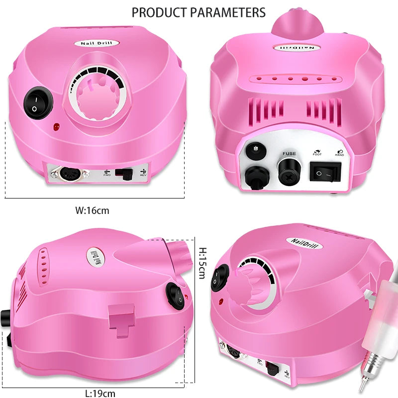 Professional Electric Nail Drill 35000RPM Portable Manicure Machine - Smarsty