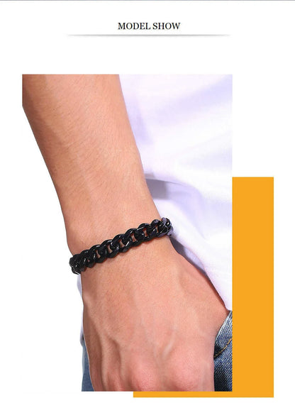 Vnox Men's Stainless Steel Cuban Link Chain Bracelet - Smarsty