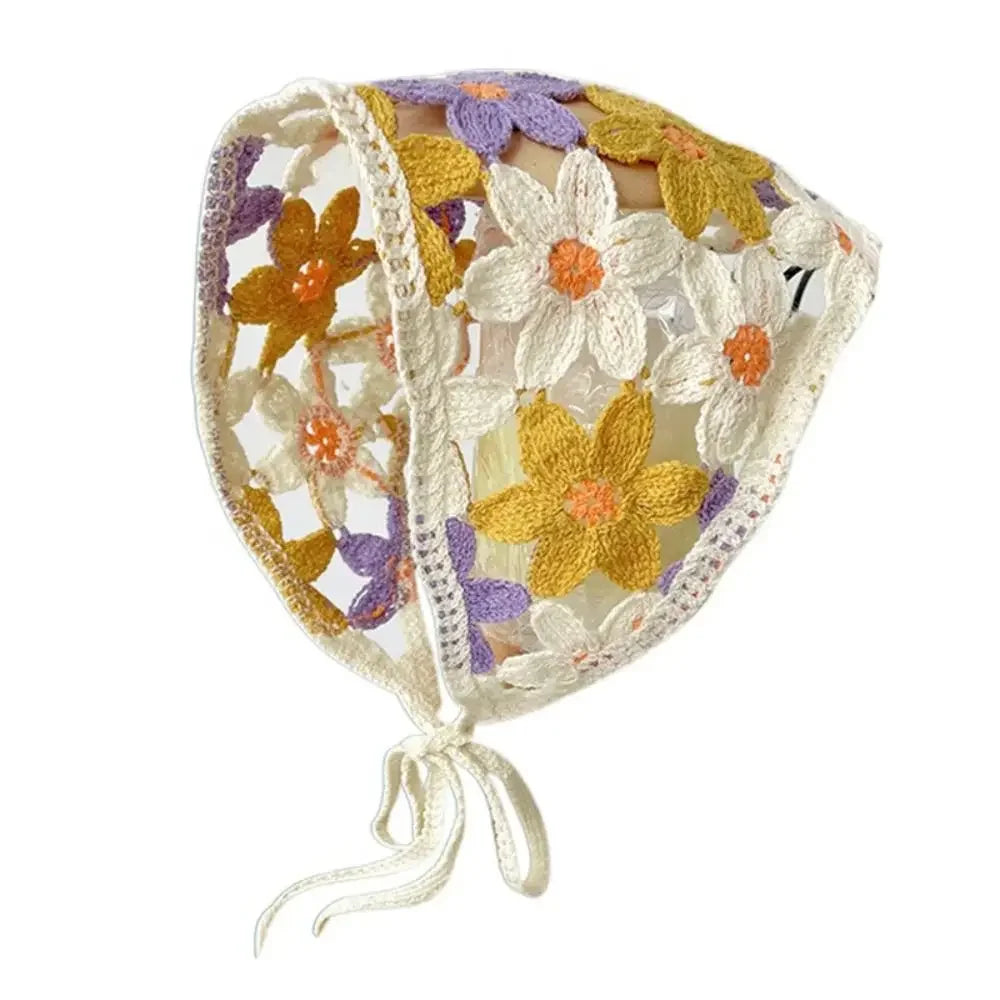 Lace Triangle Scarf Breathable Summer Crochet Headband - Smarsty