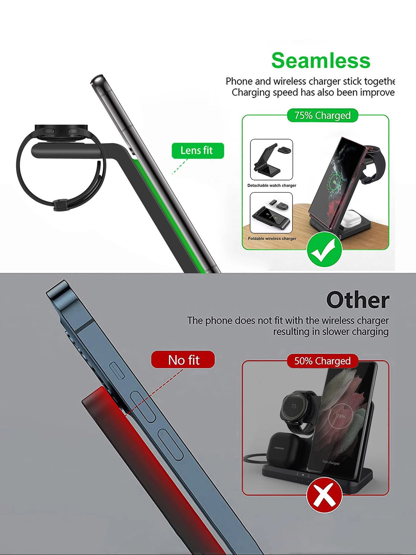 Three In One Wireless Charger Station With Fast Charging - Smarsty