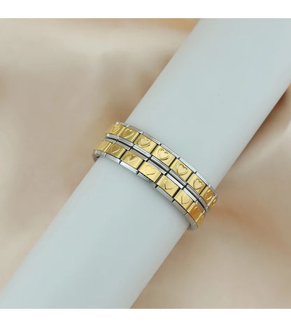 Womens Stainless Steel Charm Bracelet Elastic Fashion Bangle - Smarsty