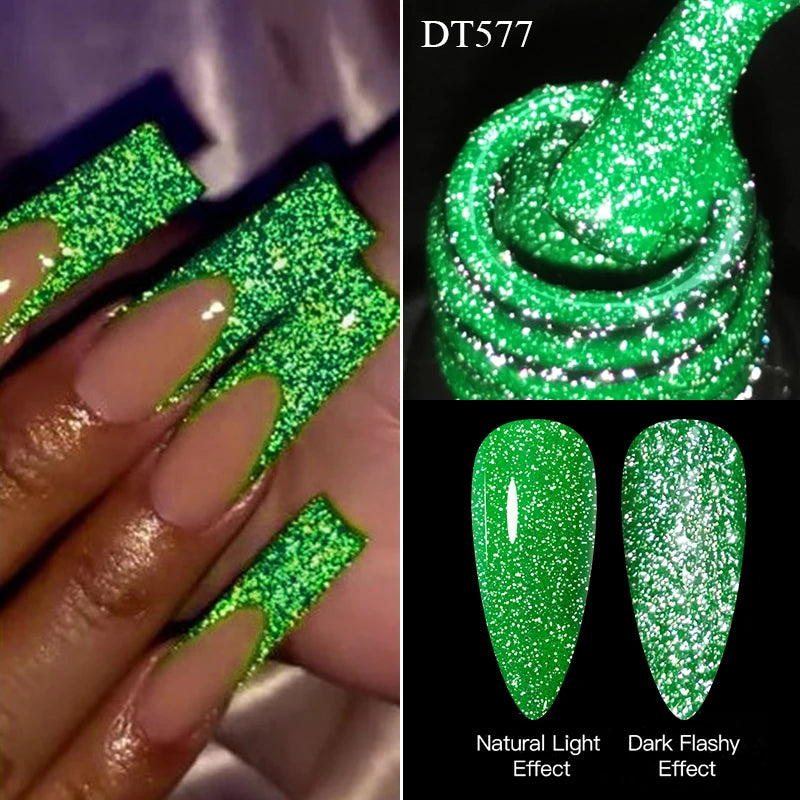 Pink Fluorescent Reflective Gel Nail Polish for Stunning Manicures - Smarsty