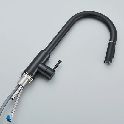 Black Kitchen Faucet with Pull Out Spray Versatile Hot and Cold Water - Smarsty