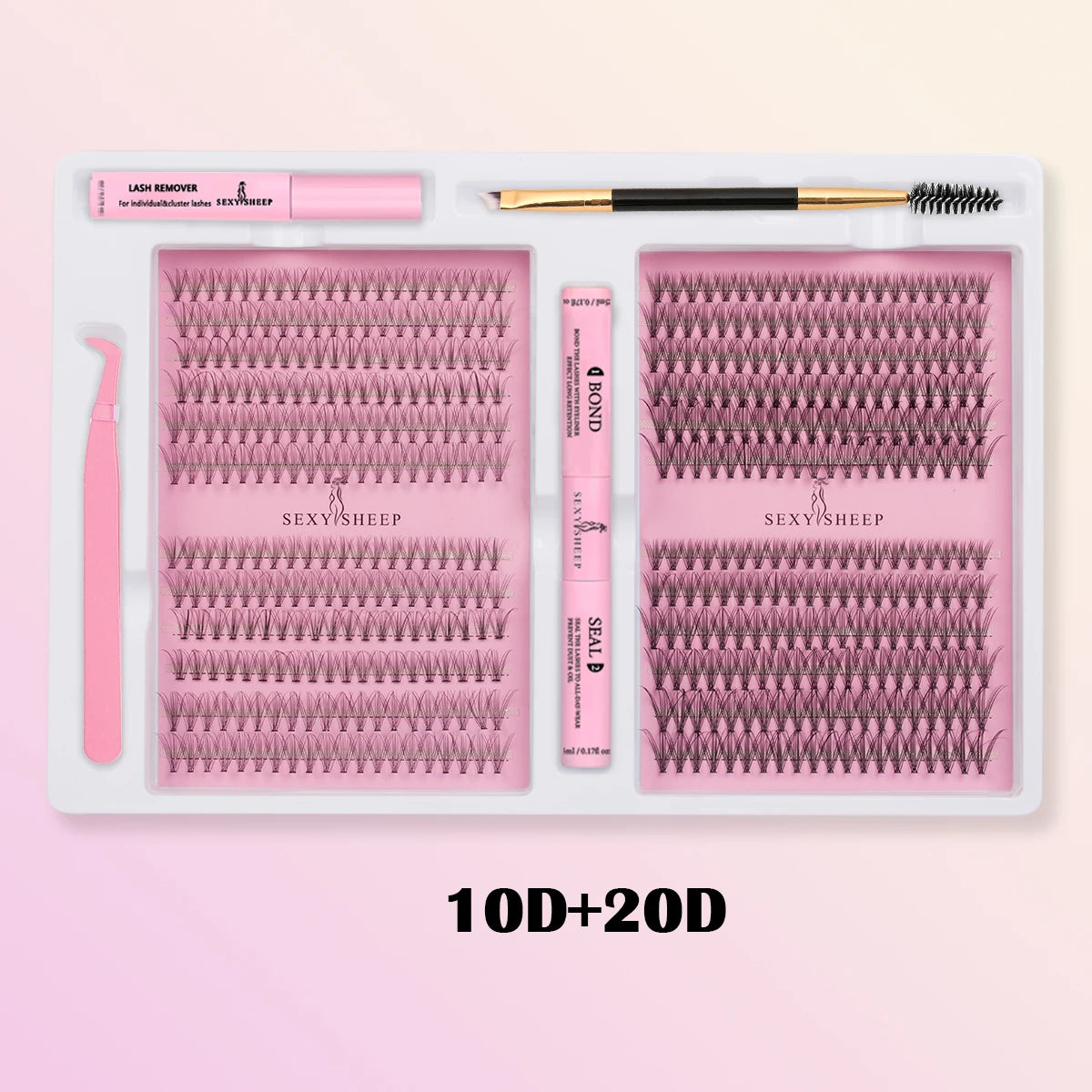 DIY False Eyelashes Clusters Extensions Individual Lashes Cluster Natural Segmented With glue,Remover,lash brush，tweezers - Smarsty